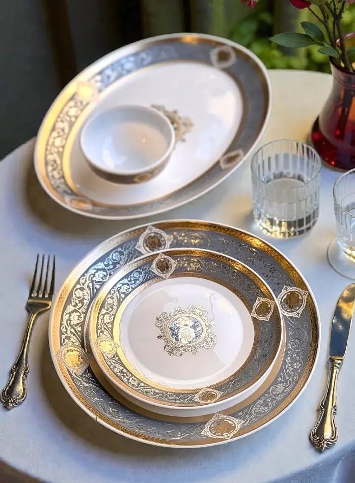 Rochelle Gold 35 pcs Dinner Set 24ct Gold Serves 6 Zade Opel