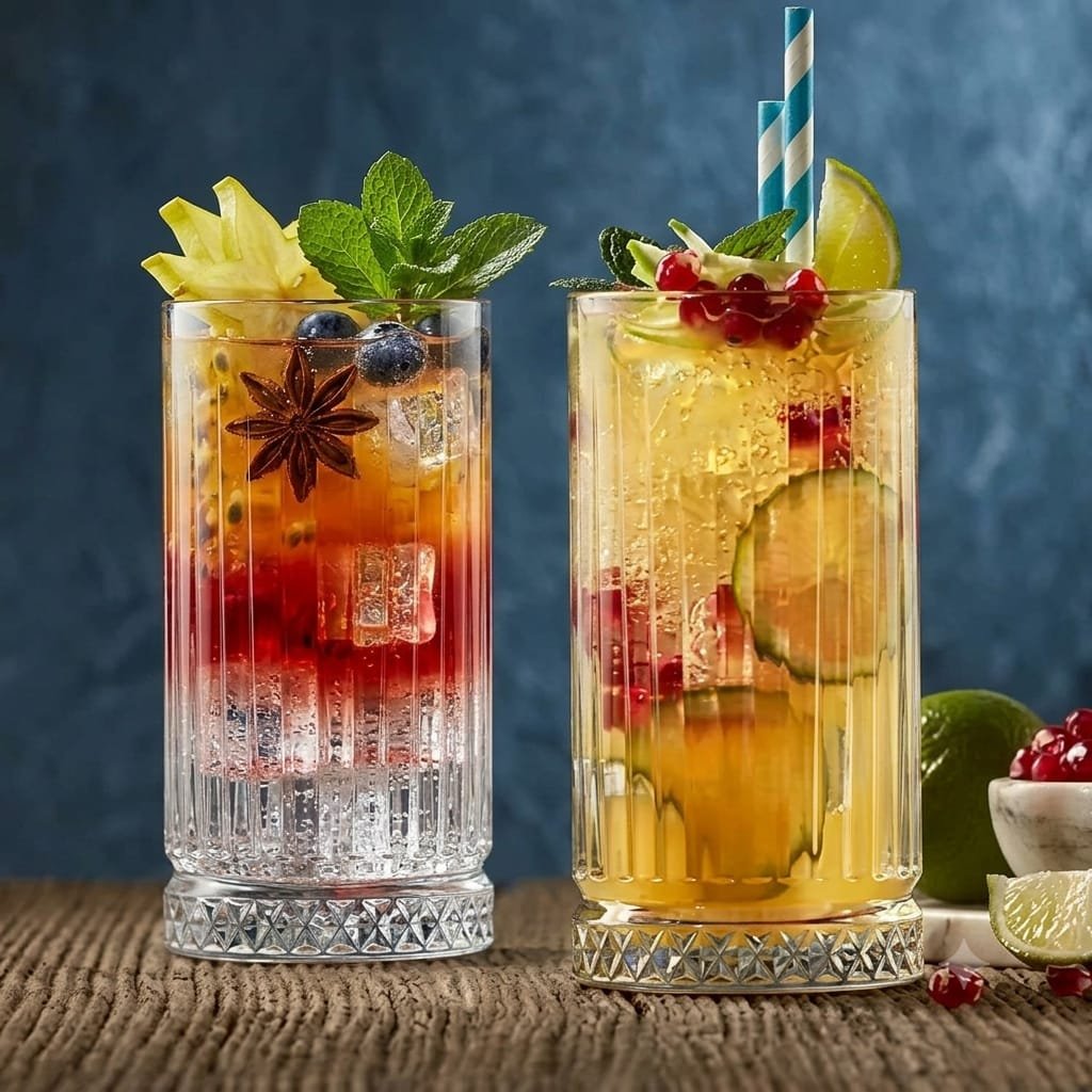 Tall Flow Geo Glass-Set Of 6