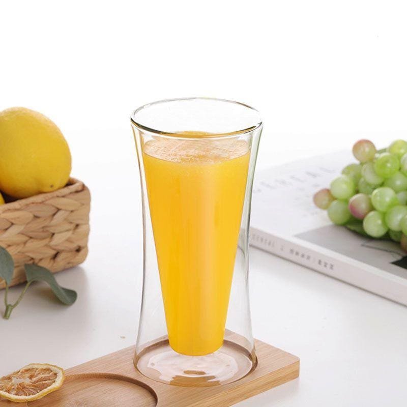 Double Wall Goblet Glass - 250 Ml (Pack Of 4)