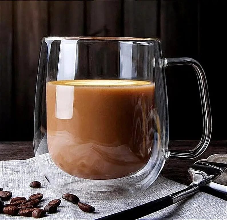 Double Wall Glass Cappuccino Mug (220 Ml) (Pack Of 4)