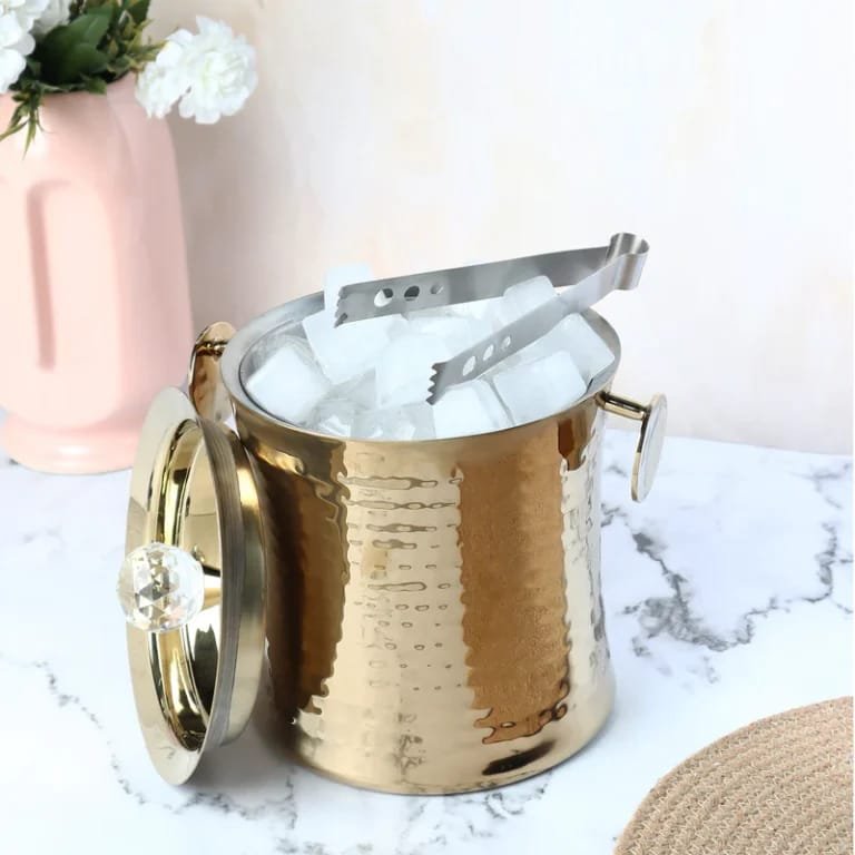 Crystal Ice Bucket Gold
