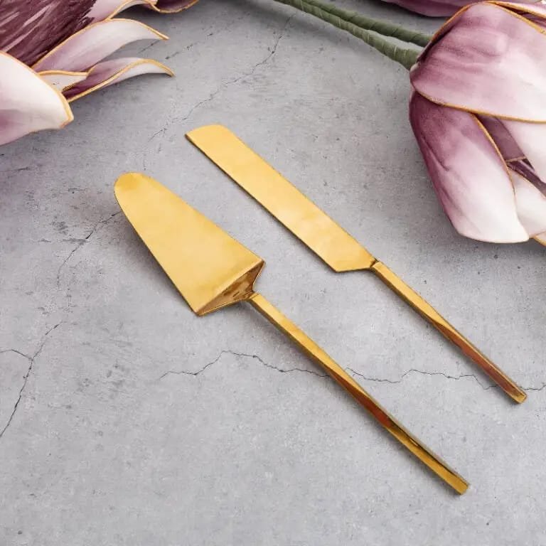 Aura Cake Server Gold