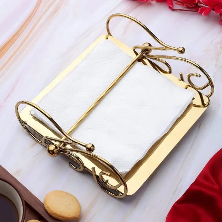 CRUVY TISSUE HOLDER GOLD