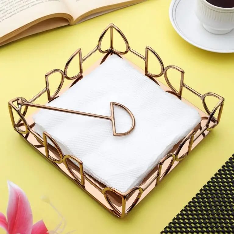 D DESIGN TISSUE HOLDER ROSE GOLD