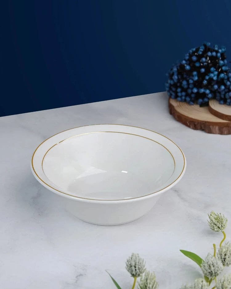 Pristine Fine Porcelain Salad Bowl – Single Piece Elegant Serving Bowl for Salads, Pasta & More