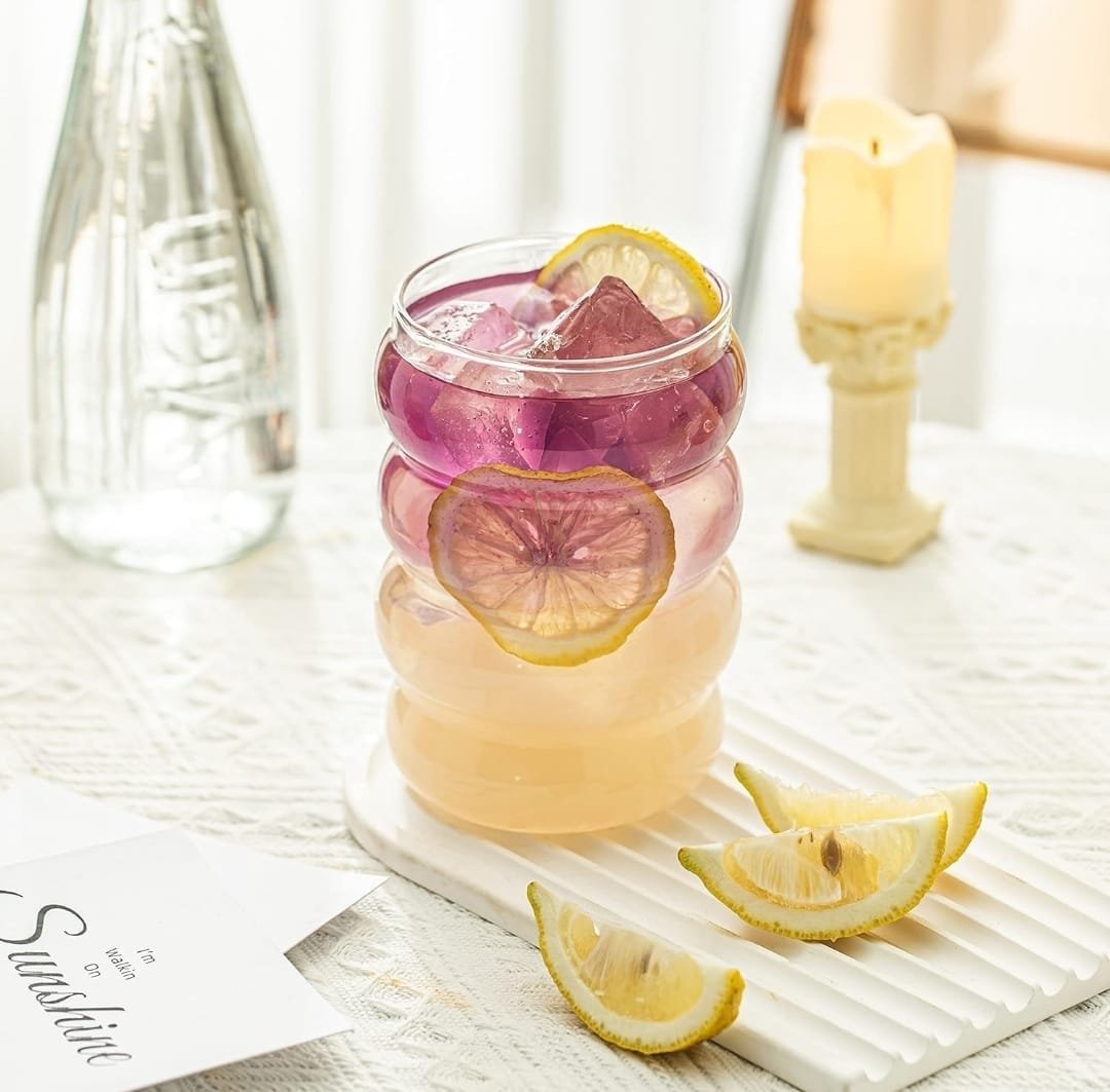 *UNIQUE/EXCLUSIVE AND PREMIUM QUALITY GLASSES WITH WAVE SHAPE* Set Of 6pcs