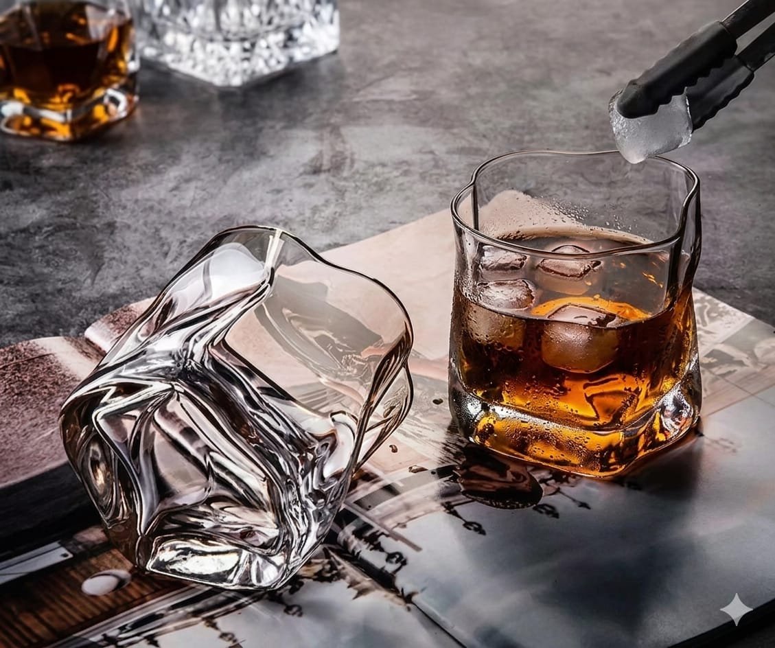 Vortex Origami Twisted Whiskey Glasses For Set Of 6 Pcs
