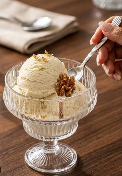 Elegant Footed Glass Dessert Bowl Set – 6 Pieces