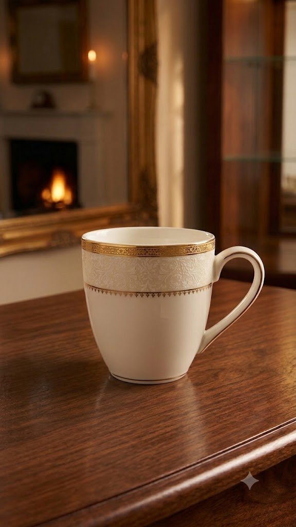Fine Porcelain Cups Set Of 6 Gold Plated – 150 ml