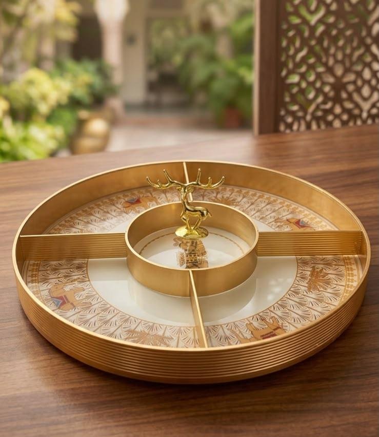 Pure Copper Dry Fruit Serving Bowl – Luxury Snack & Storage Tray